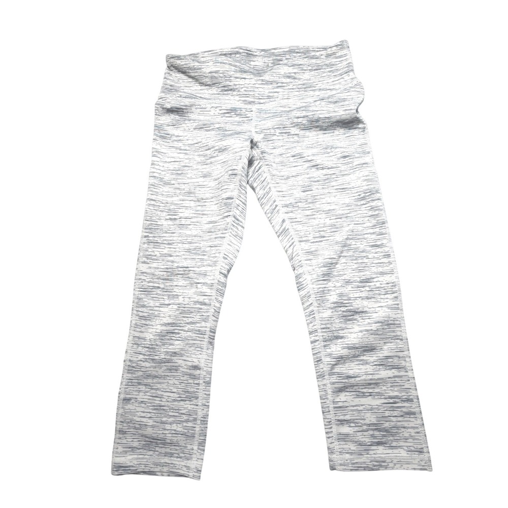 Tesla Women's Active Leggings M Heather White Gray High Waist Stretch Athletic